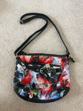 Rosetti Floral Multicolor Crossbody with Black Trim Boho Style